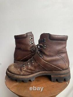 PRADA Mens Brown Distressed Hiking Leather Desert Hiking Buckle Ankle Boots 9/43