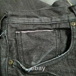 PRPS Demon Slim Fit Button Fly Distressed Selvedge Denim Jeans Mens 32x34 Brown
