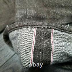 PRPS Demon Slim Fit Button Fly Distressed Selvedge Denim Jeans Mens 32x34 Brown