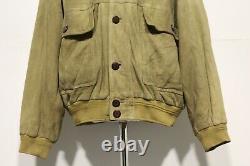 Paul & Shark Distressed Suede Leather Bomber Jacket Size 2xl