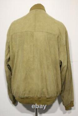 Paul & Shark Distressed Suede Leather Bomber Jacket Size 2xl