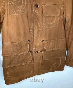 Polo Ralph Lauren Bleecker Waxed Leather Hunting Work Jacket Coat Mens S RRL