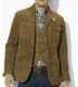 Polo Ralph Lauren Brown Corduroy Blazer Jacket Rrl Vtg Leather Military Hunting