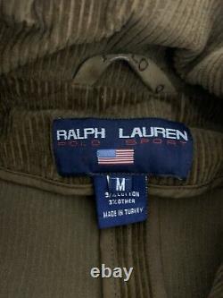 Polo Ralph Lauren Brown Corduroy Blazer Jacket RRL VTG Leather Military Hunting