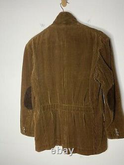 Polo Ralph Lauren Brown Corduroy Blazer Jacket RRL VTG Leather Military Hunting