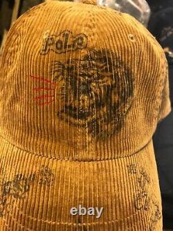 Polo Ralph Lauren Brown Tan Corduroy Baseball Hat Cap Tiger Bear Lo-life lo-head