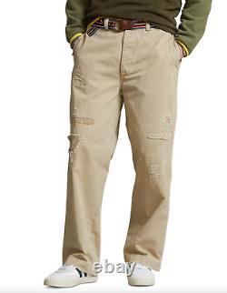 Polo Ralph Lauren Burroughs Big Chino Wide Trousers Pants Distressed 31 x 30