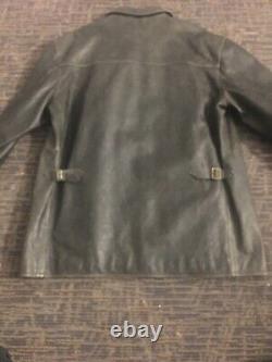 Polo Ralph Lauren Extra Large Distressed Black Leather Jacket RRL