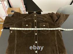 Polo Ralph Lauren Leather Shirt Jacket Western RRL Distressed Suede Nubuck Rodeo