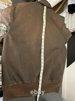 Polo Ralph Lauren Medium A2 Farrington Brown Leather Jacket RRL Distressed VTG