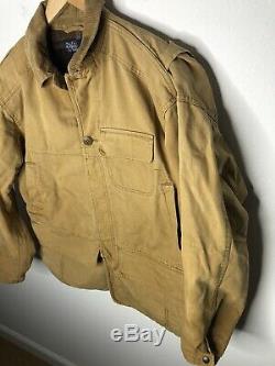Polo Ralph Lauren Medium Brown Barn Jacket Chore RRL VTG Hunting Distressed Coat