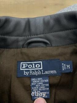 Polo Ralph Lauren Medium Dark Brown Leather Jacket RRL VTG A2 Bomber Aviator G1