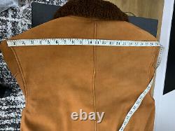Polo Ralph Lauren Medium Distressed Bomber Leather Jacket RRL VTG Shearling Fur