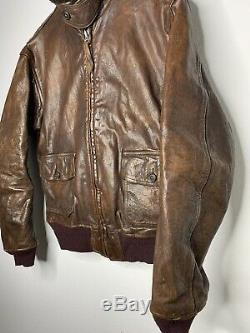 Polo Ralph Lauren Medium Leather Jacket RRL VTG Aviator G1 Shearling Coat Iconic