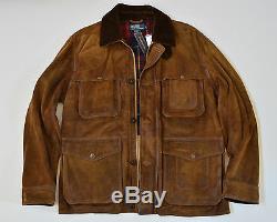 Polo Ralph Lauren Men's Bleecker Distressed Waxed Leather Heavy Jacket Coat XL