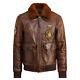 Polo Ralph Lauren Mens Vintage Leather Shearling Distressed G-1 Bomber Jacket