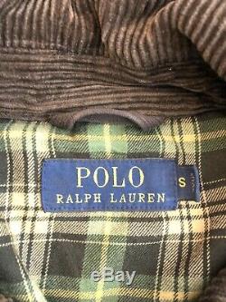 Polo Ralph Lauren Small Waxed Oil Cloth Distressed Jacket Brown RRL VTG Rugby