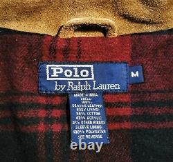 Polo Ralph Lauren Suede Leather Trucker Jacket Flannel Lined Western Coat RRL M
