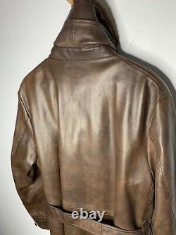 Polo Ralph Lauren X-Large Leather Jacket VTG RRL Long Coat Fur Collar Trench XL