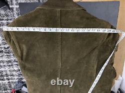 Polo Ralph Lauren XL Brown Green Suede Leather Jacket RRL VTG Hunting Coat Rugby