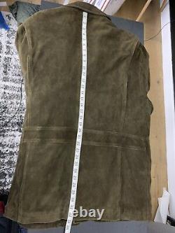 Polo Ralph Lauren XL Brown Green Suede Leather Jacket RRL VTG Hunting Coat Rugby