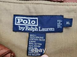 Polo Ralph Lauren XL Leather Jacket RRL VTG Aviator G1 Coat Brown Distressed