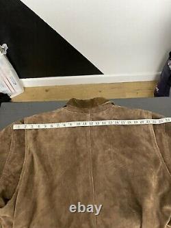 Polo Ralph Lauren XL XXL Brown Leather Jacket RRL Bomber Roughout Suede Trucker
