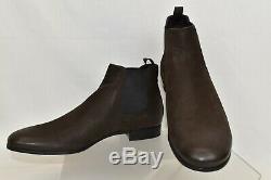 Prada 2t2723 Brown Distressed Leather Elastic Slip On Ankle Boots 8.5 Us 9.5