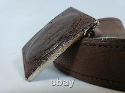 Prada Men's Size 38 Brown Leather Belt Distressed Leather Casual