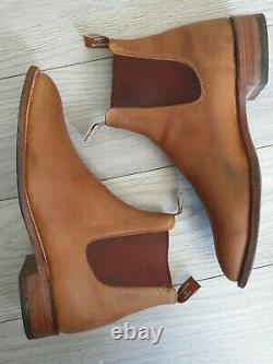 R. M. Williams Boots Rm Vintage Distressed Nubuck Leather Uk 10 G Oily Tan