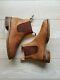 R. M. Williams Boots Rm Vintage Distressed Nubuck Leather Uk 10 Wide Oily Tan