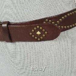 RALPH LAUREN COLLECTION 30 Distressed Stud Studded Leather Western Belt RRL Look