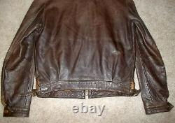 RALPH LAUREN Polo RRL Vtg 1940's Style Brown LEATHER Motorcycle Flight JACKET XS