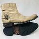 Rare Mark Nason Distressed Tan Suede Harness Boots Italy Size 12