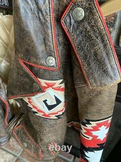 RARE VINTAGE VOLCANO Leather, Lined Motorcycle Jacket Size XL