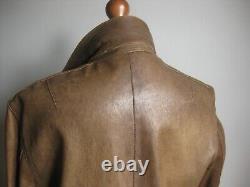 REISS LEATHER JACKET 38 40 distressed blazer soft real mens military western