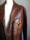 River Island Leather Jacket Trucker Distressed Large 42 44 Mens Real Fight Club