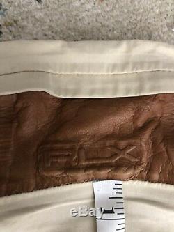RLX Ralph Lauren Large Brown Jacket Leather Distressed Ski Sport Polo RRL Coat