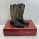Rm Williams Mens Brown Black Distressed Leather Bronc Top Boots 4 H Wide Width