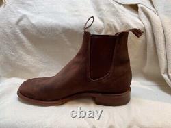 RM Williams Chelsea Boots Suede Distressed Craftsman 8.5 G Made in Australia VGC
