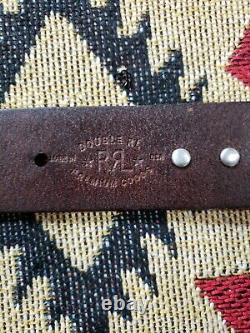 RRL Double RL Ralph Lauren Distressed Studded Leather Western Belt