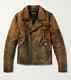 Rrl Ralph Lauren Brown Distressed Motorcycle 1900s Leather Jacket Men's 2xl Xxl