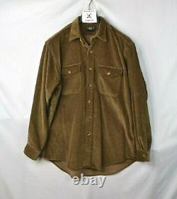 RRL Ralph Lauren Distressed Brown Corduroy Shirt Jacket Men's L Large