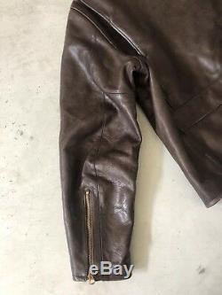 RRL Ralph Lauren Distressed Leather Jacket Cowboy X-Large Brown VTG Ranch Rugged