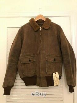 RRL Ralph Lauren LE Distressed Shearling roughout Leather Jacket NWT LG