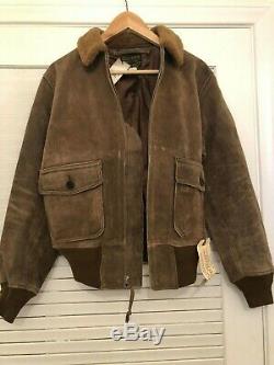 RRL Ralph Lauren LE Distressed Shearling roughout Leather Jacket NWT LG
