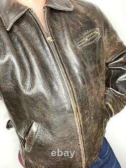 RRL Ralph Lauren Medium Cowboy Jacket Leather Moto Ranch Rugged VTG Polo