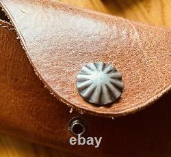 RRL Ralph Lauren Slight Distressed Leather Concho Glasses Eyeglass Case