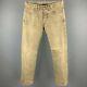 Rrl By Ralph Lauren Size 30 Khaki Washed Distressed Denim Button Fly Jeans