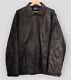 Ralph Lauren Distressed Brown Leather Jacket Coat M Pockets Lined Zip Up